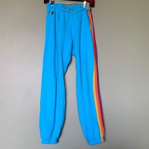 Aviator Nation 5 Stripe Sweatpants Sky 2 Size M